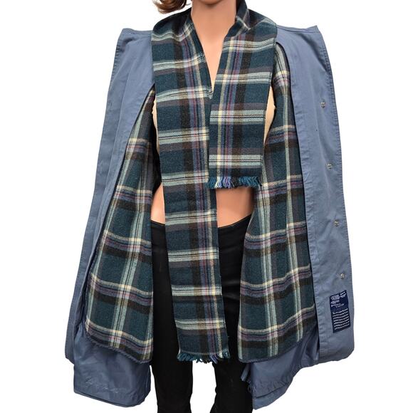 London Fog Limited Edition Trench Coat Removable Zipout Plaid Lining & Scarf 14P - Picture 1 of 13